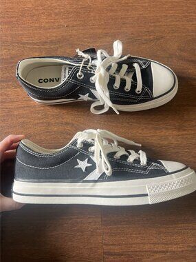 Converse Star Player Low Top Black White Sneakers Womens 7 Mens 5.5 NWT